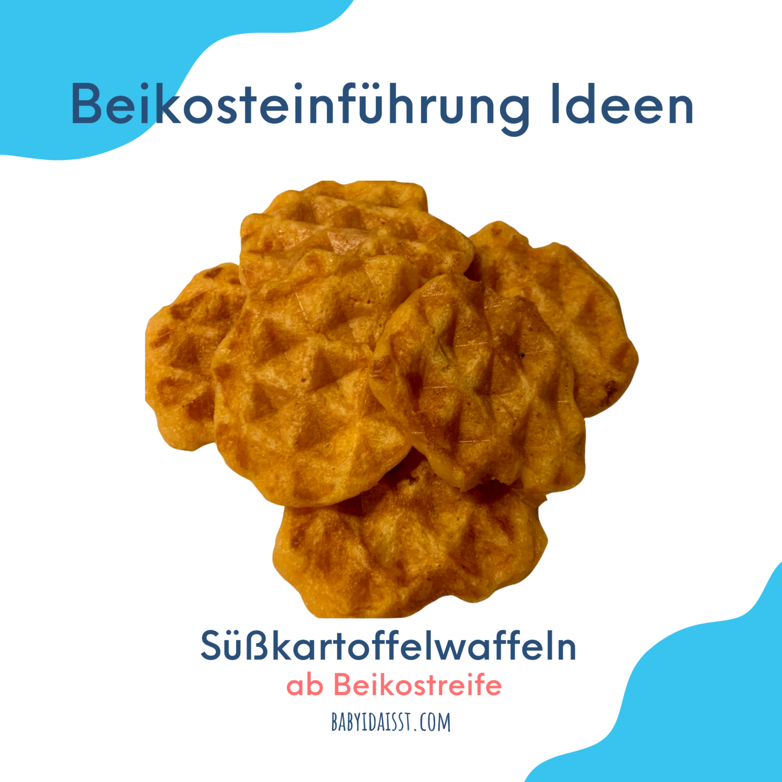 Süßkartoffelwaffeln für Baby breifrei BLW Rezept ab 6 Monate Süßkartoffelwaffeln für Baby breifrei BLW Rezept ab 6 Monate