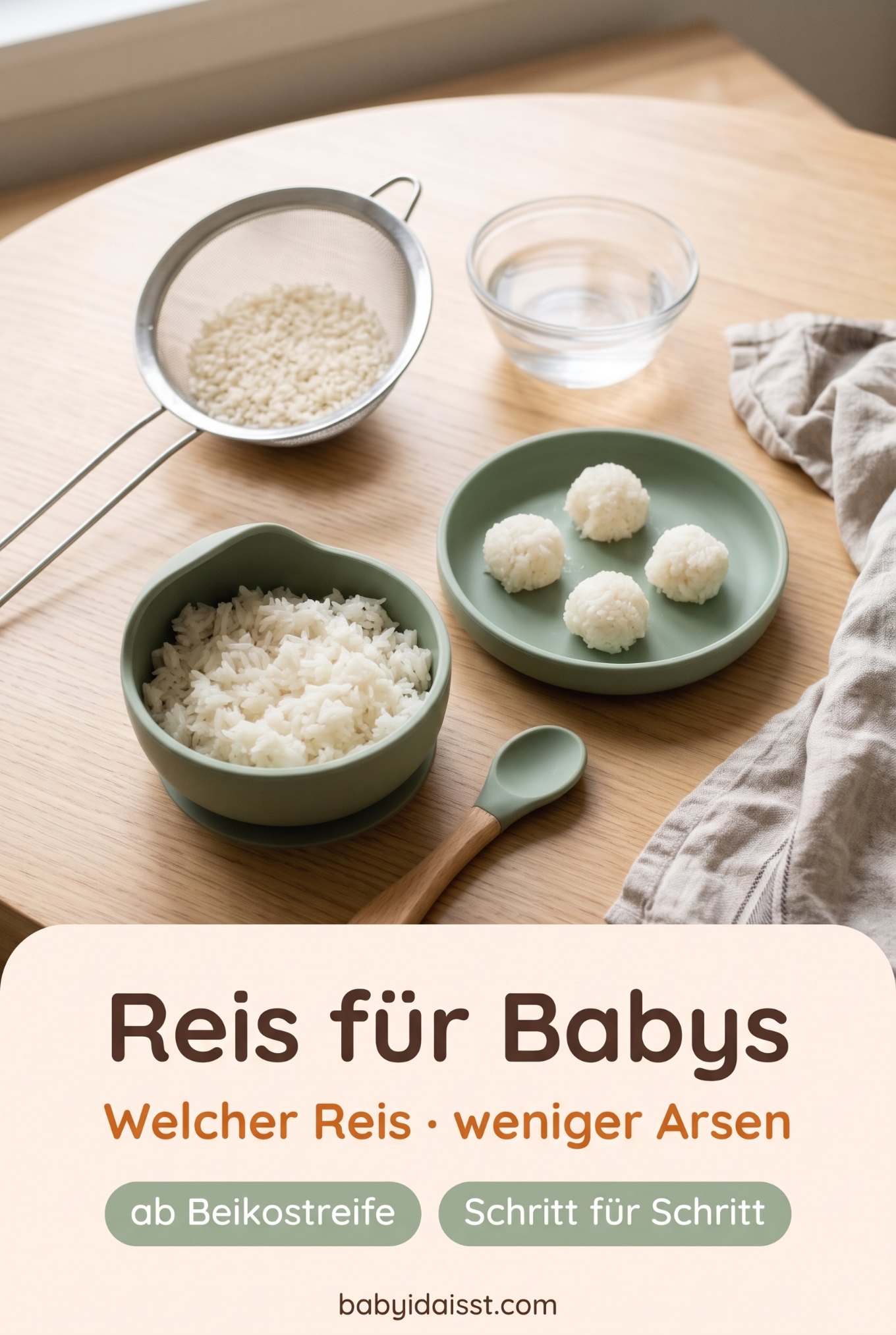Pin Reis für Babys: welcher Reis, weniger Arsen, Schritt für Schritt